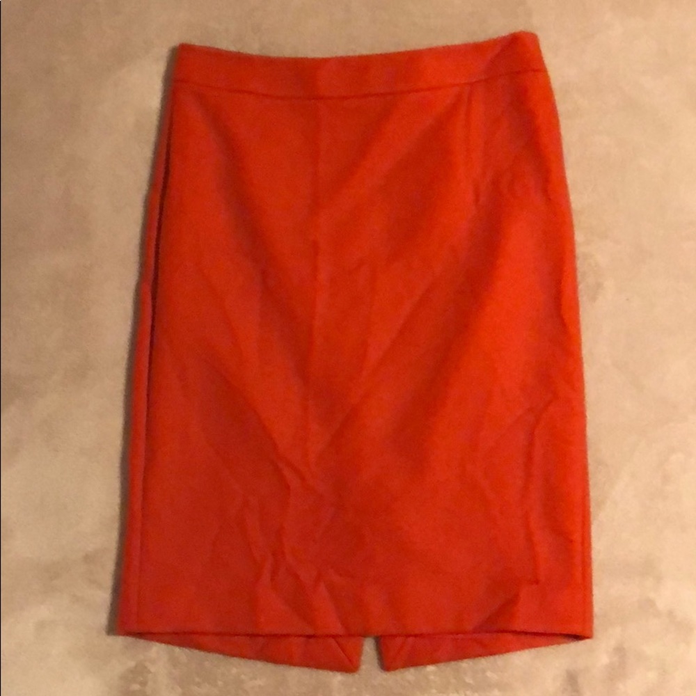J.Crew No 2 Pencil Skirt Wool Burnt Orange Sz 4 🍊